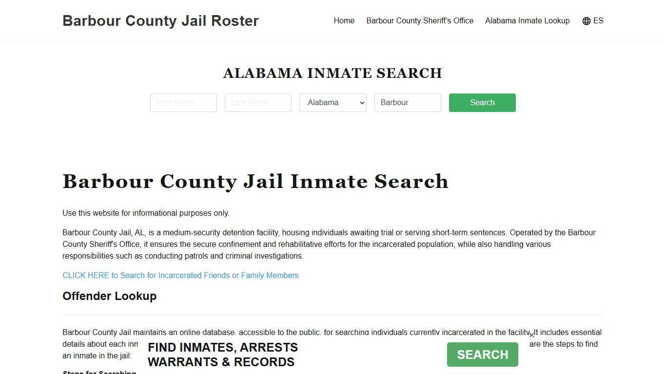 Barbour County Jail Roster Lookup, AL, Inmate Search